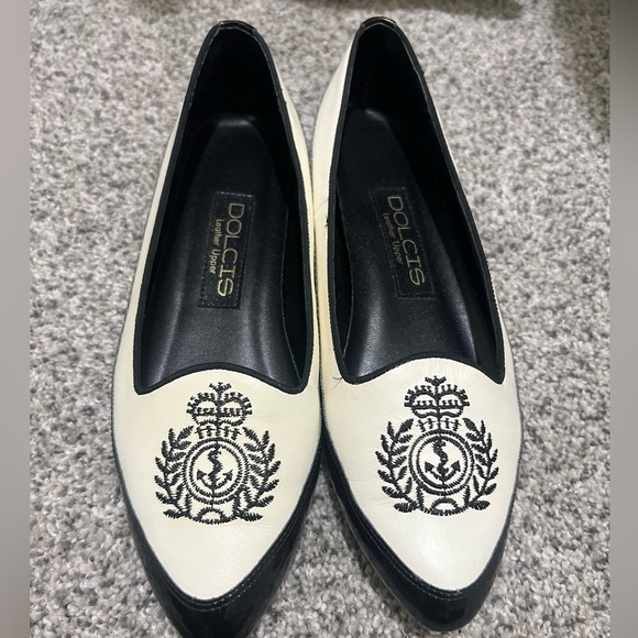 Vintage Dolcis Leather Upper flats in black and white - Picture 2 of 11